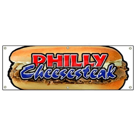 Signmission PHILLY CHEESE STEAK BANNER SIGN cheesesteak signs Philadelphia sub hoagie B-72 Philly Cheese Steak